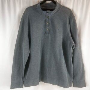 Tommy Bahama Men's Mock Neck 1/4
Snap Pullover. Size:XL 
Blue/gray